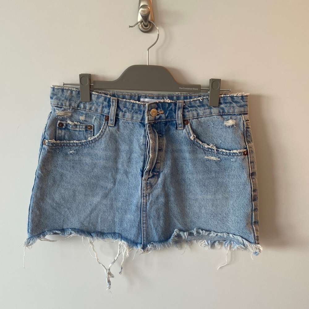 Zara denim mini skirt